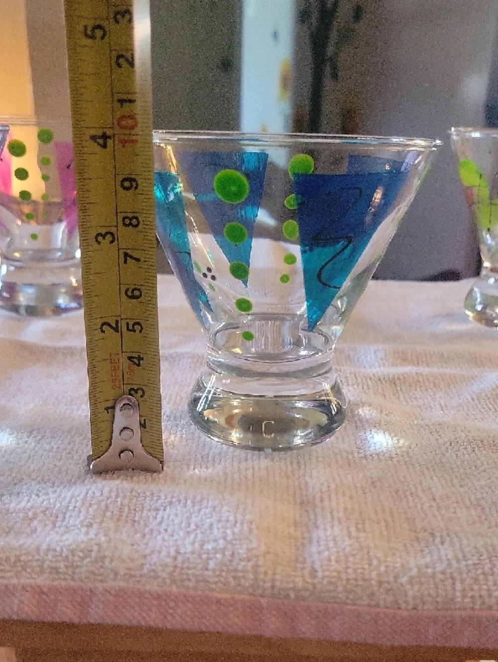 Libbey Mini Martini Glasses, Set Of 5. No Call Outs. Colorful, Party Fun